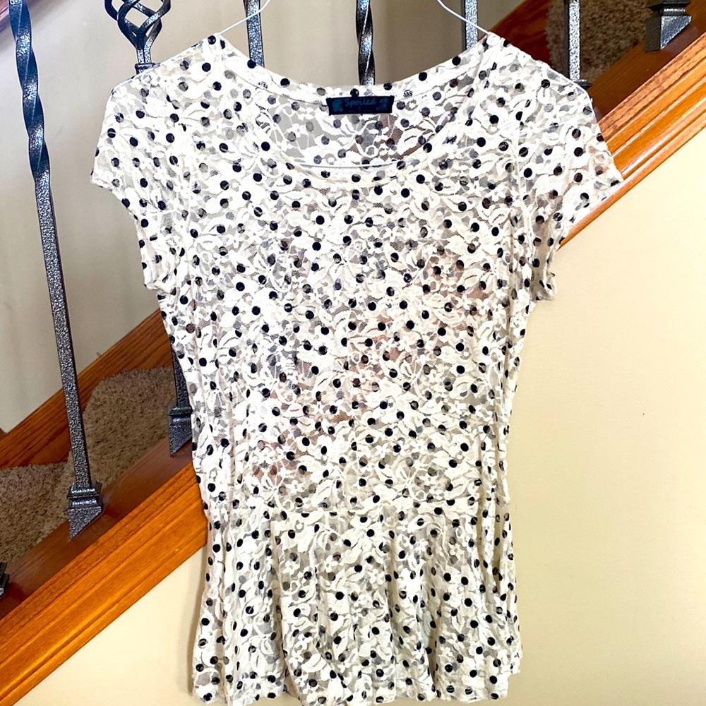 Peplum lace top